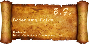 Bodenburg Frida névjegykártya